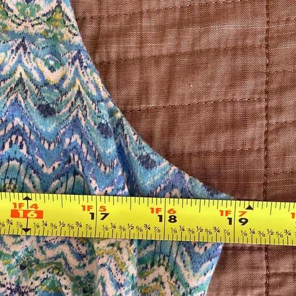 J.Jill Aegean Island Blue/Green Ikat Print Maxi Dress SIZE L - Picture 9 of 12